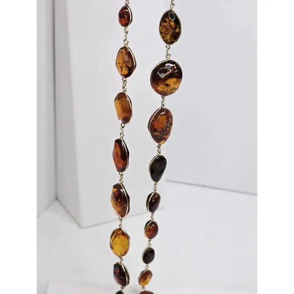 Vintage Handmade Delicate Large Amber Necklace [Variable Sizes] *Read Desc* - Picture 3 of 12